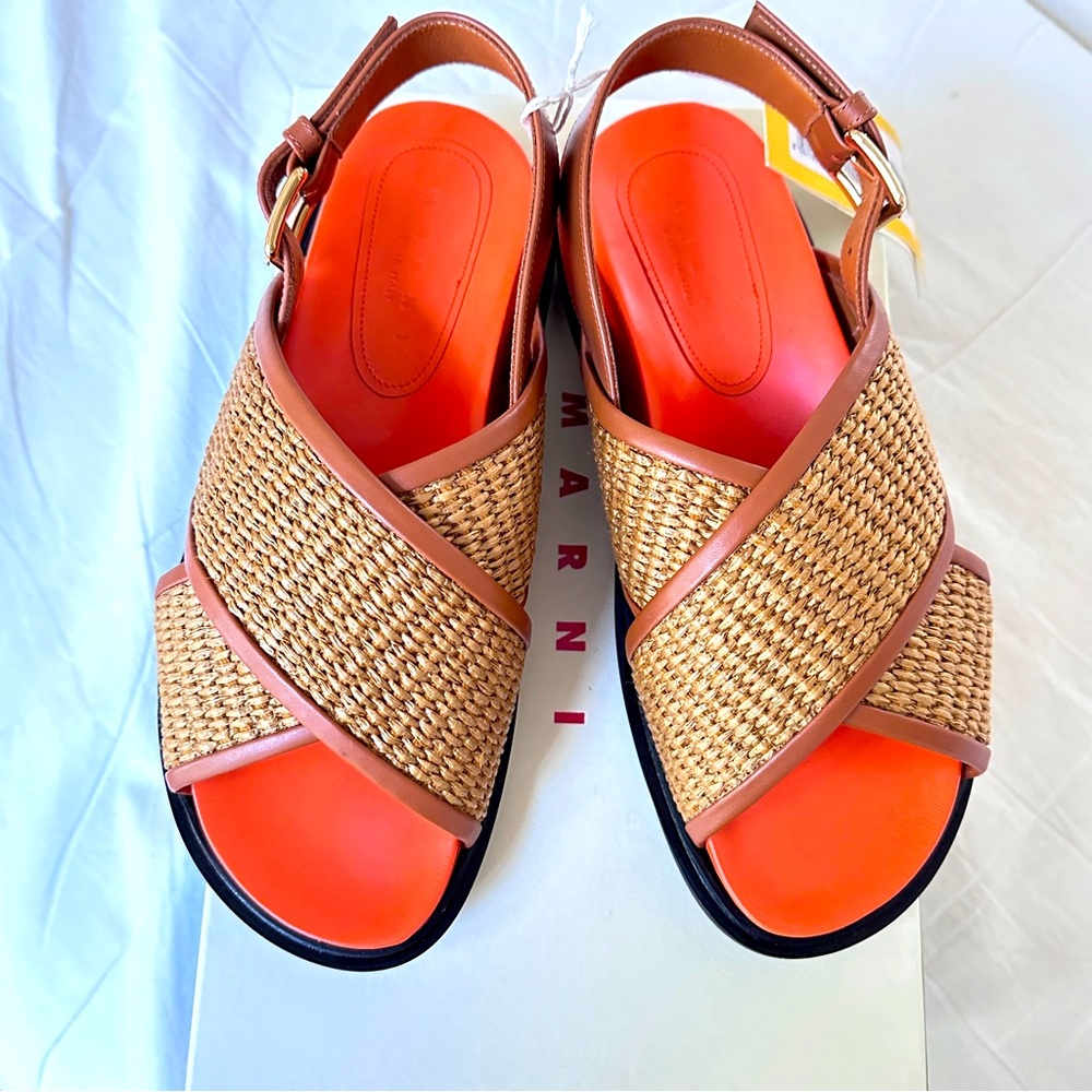NEW MARNI Fussbett - Siena and Dust Apricot - size 38 made in Italy
